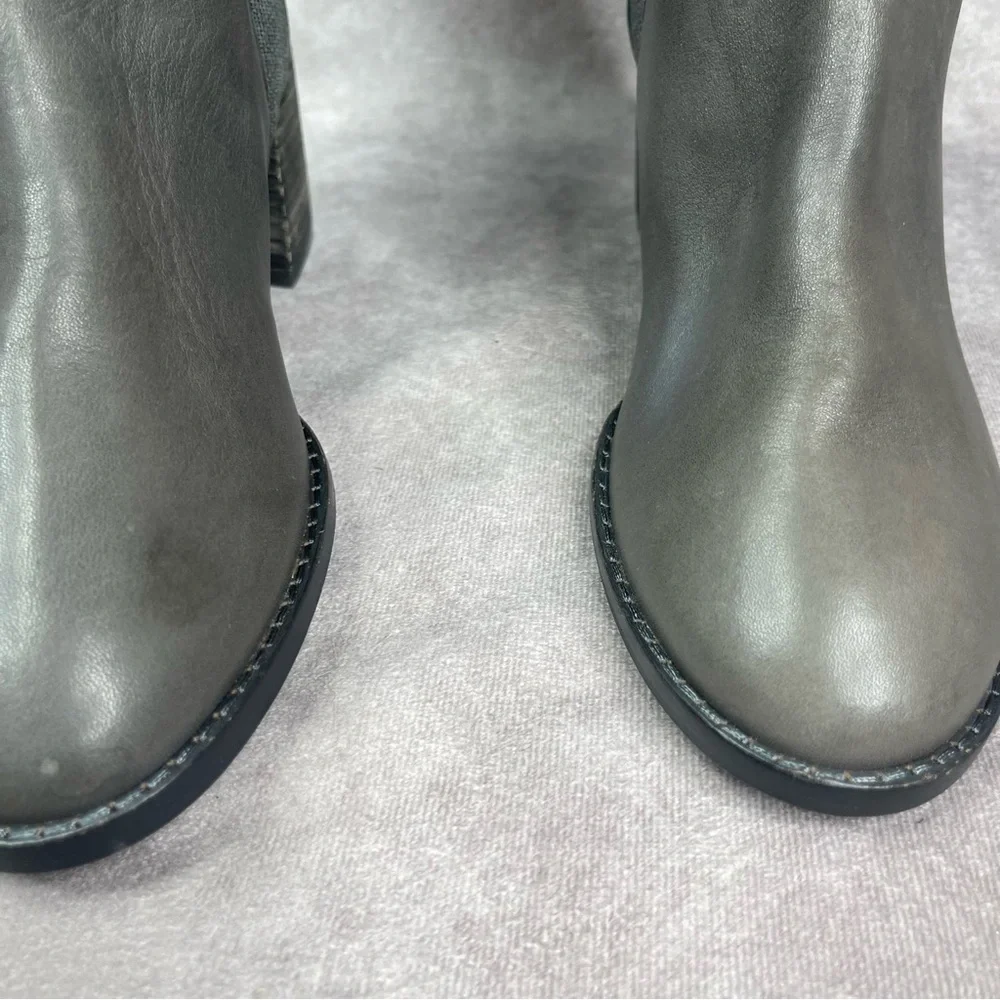 Eileen Fisher Destry Leather Knee Boots In Graphite Gray Women's Size 5
